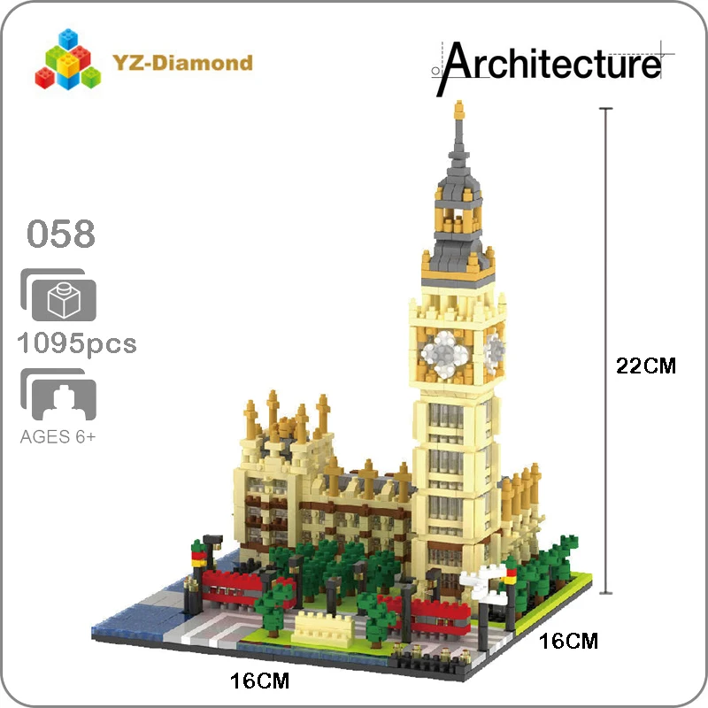 YZ 058 всемирно известная архитектура елизания Башня Биг-Бен DIY 3D модель мини