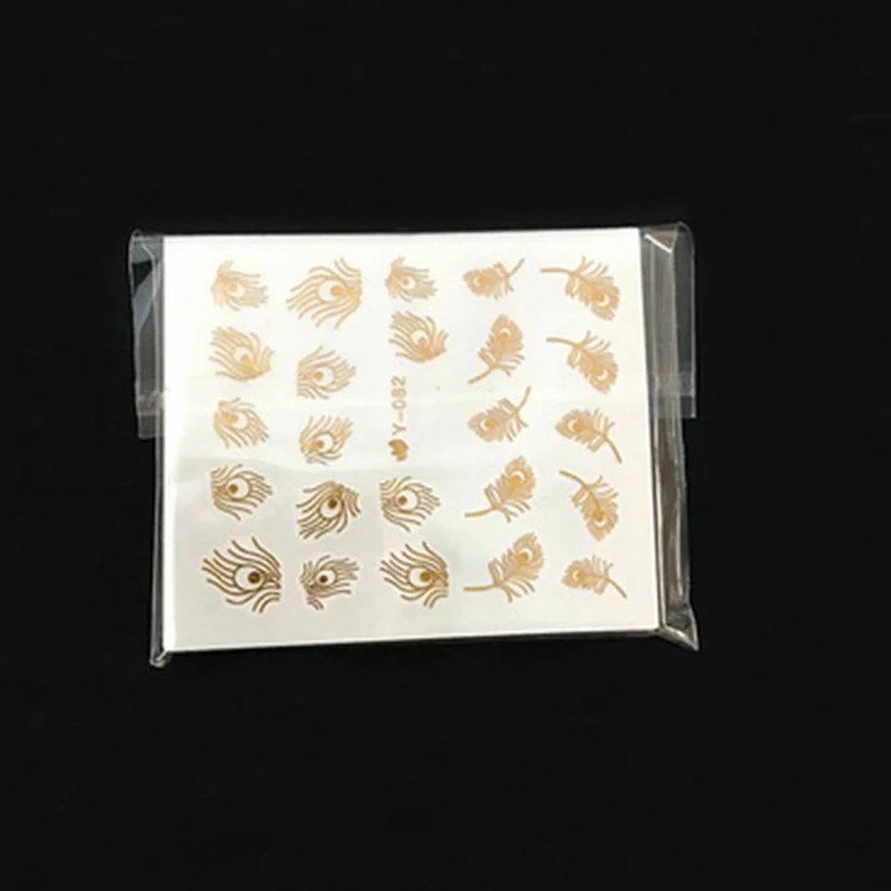 W 30 листов/Набор стикеров для ногтей золотые серебряные наклейки Природа серии