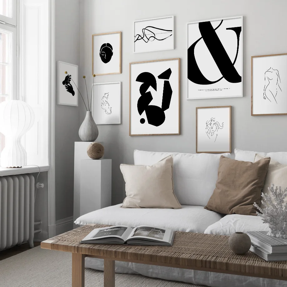 

Abstract Line Body Art Print Face Horse Leopard Nordic Posters And Prints Wall Art Canvas Painting Wall Pictures For Living Room