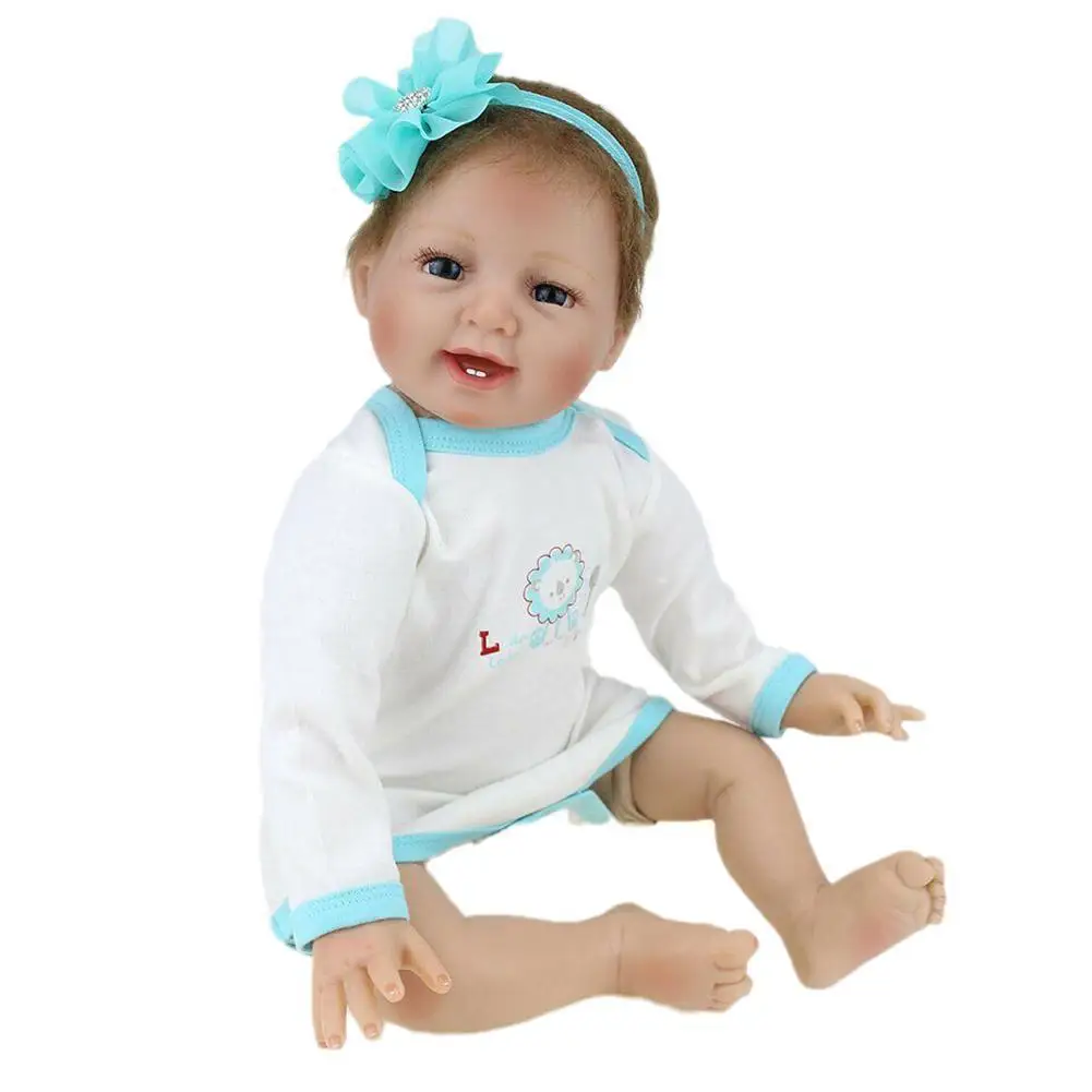 

22 Inch Bebe Poppen Realistische Pasgeboren Zachte Volledige Vinyl Siliconen Lichaam Surprice Gift Speelgoed Voor