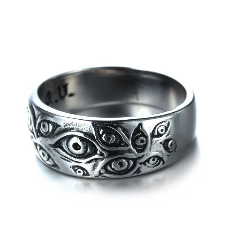 

Vintage Rock Punk Carved Eyes Mens Ring Finger Hip Hop Culture Ring Unisex Women Male Party Metal Rings Jewelry Accessories