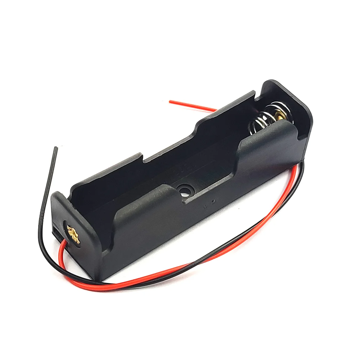 New Plastic 18650 Battery Case Holder Storage Box with Wire Leads for Batteries 3.7V Black |
