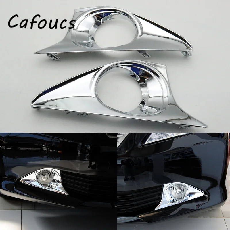 

Cafoucs Front Bumper Fog Light Chrome Cover Fog Lamp Hood For Toyota Camry 2012 2013 2014