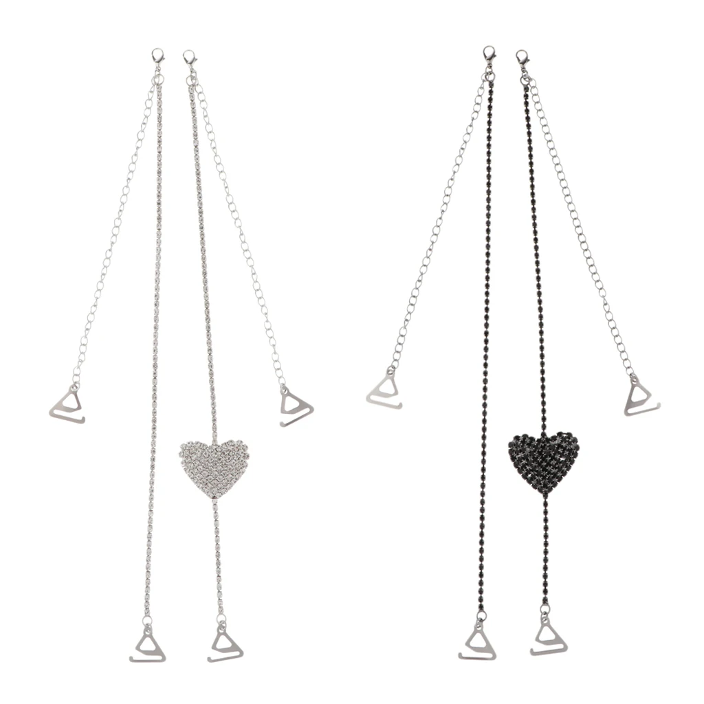 

Регулируемый плечевой ремень для нижнего белья с двумя цепочками, ремешок для бюстгальтера со стразами