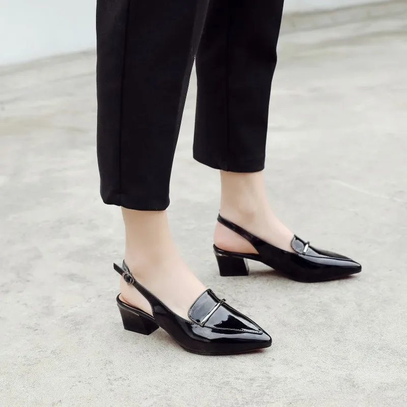 CDAXILAN/Новое поступление женские босоножки из лакированной кожи на среднем