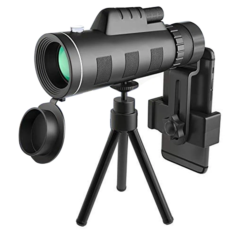 

Monocular Telescope,40X60 Monocular with Smartphone Holder & Tripod Waterproof Zoom Telescope for Bird Watching Camping
