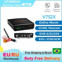 gtmedia v7 s2x dvb s2 tv satellite receiver with usb wifi fta support dre biss key multi streamt2mi youtube full hd 1080p