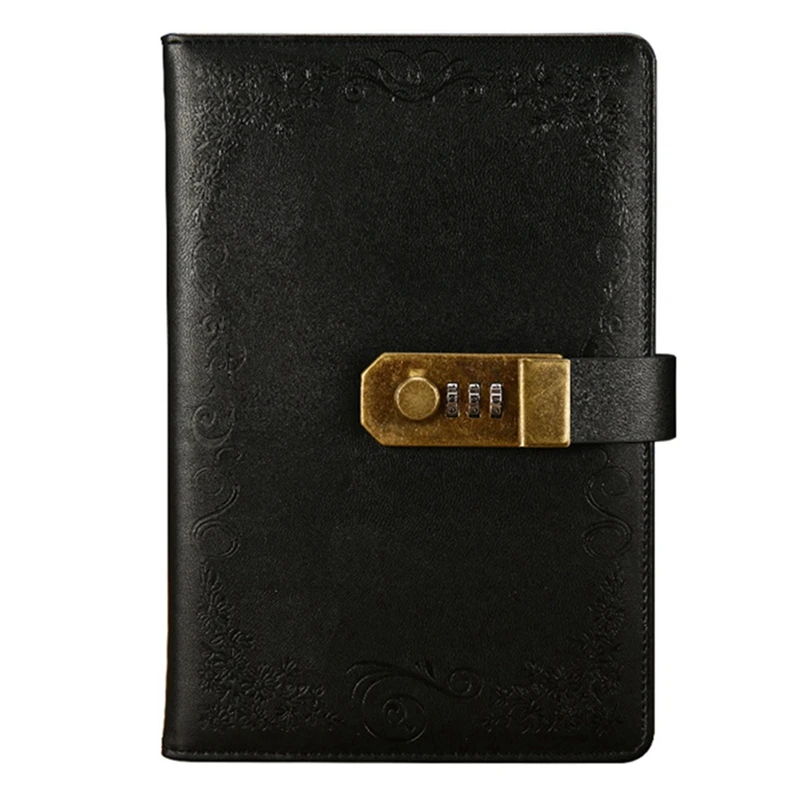 2x черный/розовый дневник с замком записная книжка A5 винтажная Запираемая бумага