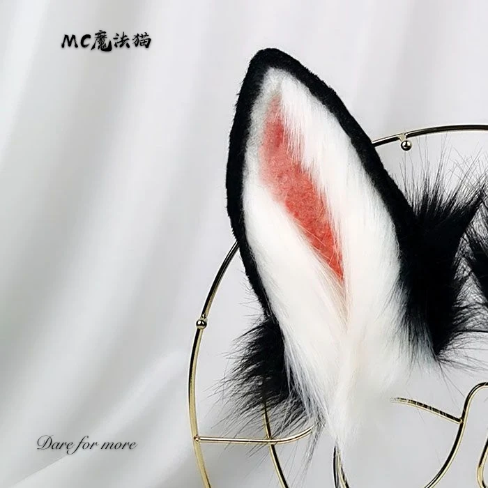 Scottish Fold Rabbit Black Simulation Ear Beast KC Tail Wolf Fox Headband Cosplay | Тематическая одежда и униформа