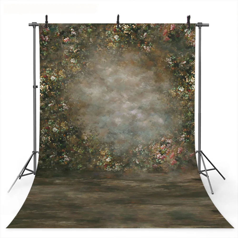 Ретро тематический фон для фотосъемки на день рождения с цветами детской