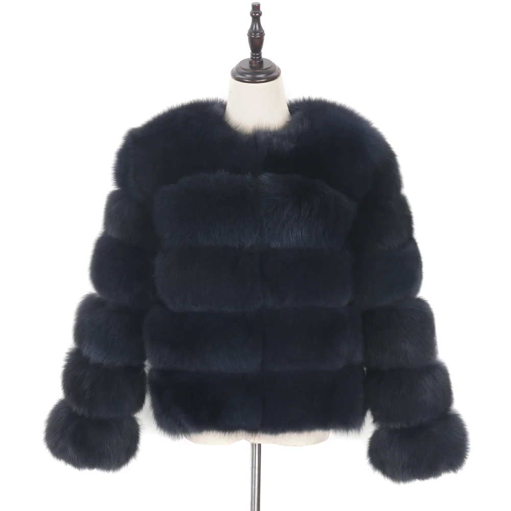 

2022 Winter Women Real Fox Fur Coat Detachable Long Sleeve 60cm Natural Fur Vest Woman Gilet Short Jacket Real Raccoon Fur