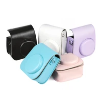 portable instant camera case bag holder pu leather with shoulder strap compatible for fujifilm fuji instax mini 11