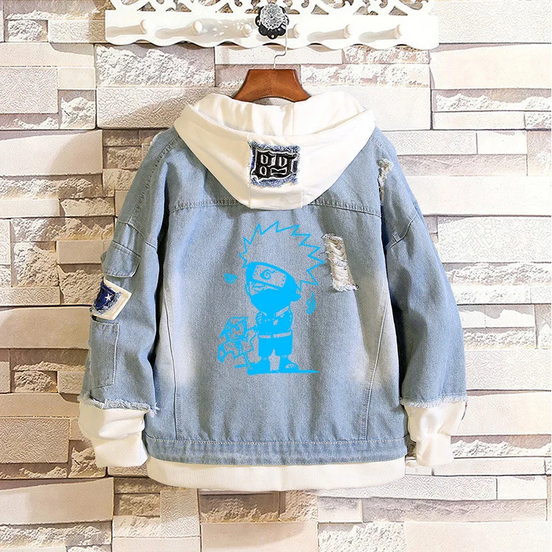 Толстовки для косплея Наруто костюм мужчин и женщин джинсовая куртка пальто