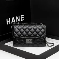diamond lattice chain bag black women handbag luxury designer shoulder bags leather small evening purse ladies 2021 stylish new