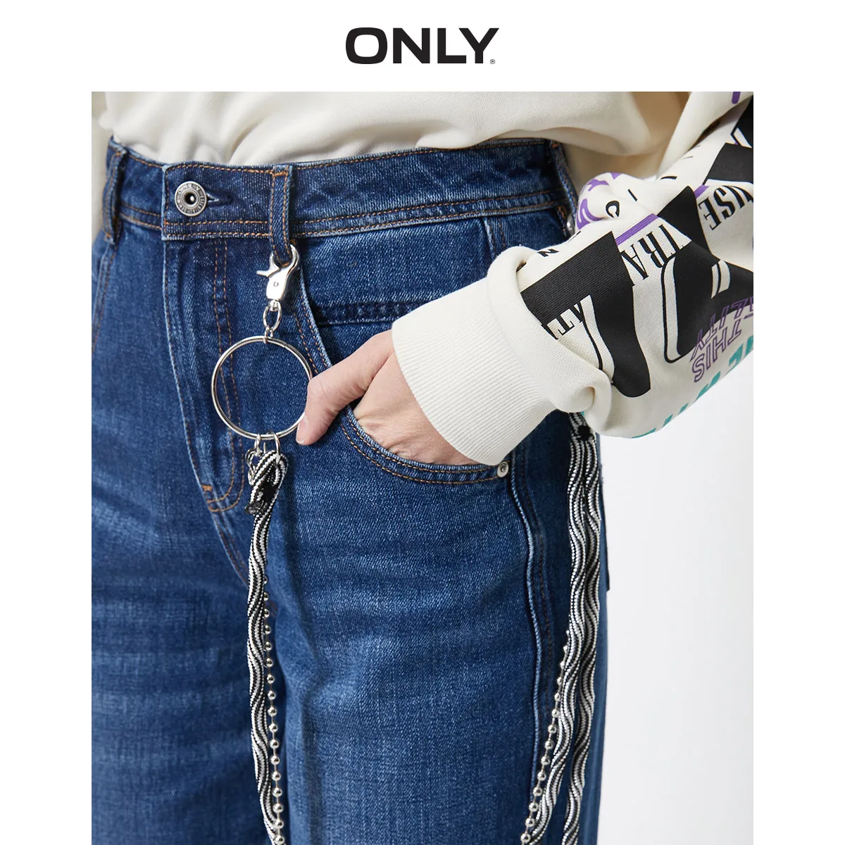 Женские прямые джинсы из 100% хлопка с завышенной талией | Женская одежда