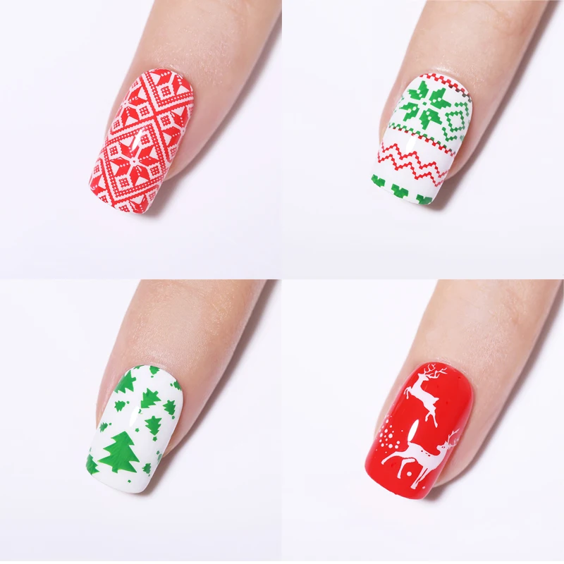 Николь дневник Рождественская серия Штамповка для ногтей шаблоны штампов роза