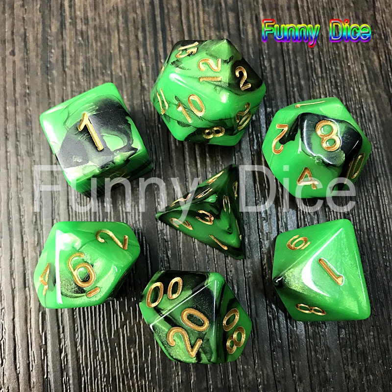Поп распродажа многогранных 7pcs die D & d игральные кости с эффектом туманности Rpg
