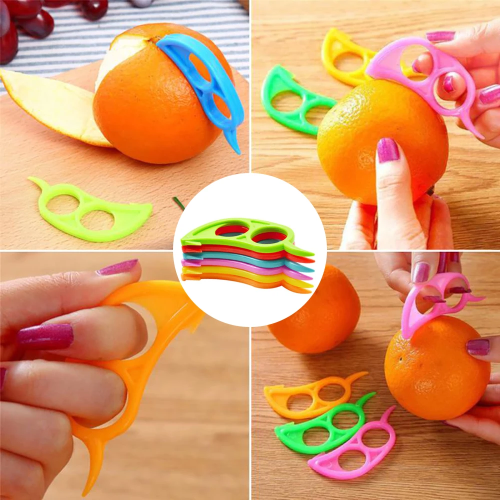 

Mini Orange Peeler Plastic Fruit Peeling Knife Safe Durable Portable Citrus Fruit Cutter Peelers Kitchen Gadgets Random Color