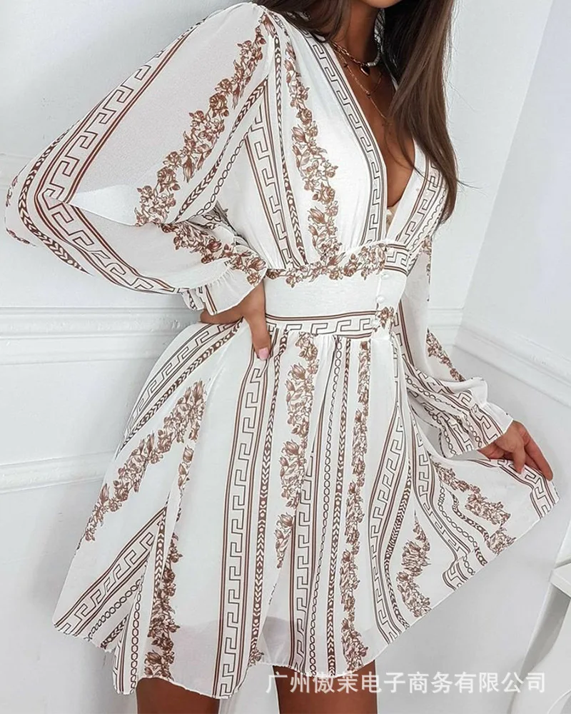 

Новинка 2021, Женская Осенняя пикантная юбка с принтом на талии, женское однотонное темпераментное платье для поездок