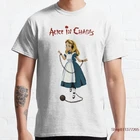 Алиса в стране чудес (Alice in некоторые цепи 100% хлопок с коротким рукавом мужская футболка Повседневная Свободные Кошка Мужская футболка с О-образным вырезом футболка для мужчин футболки, топы