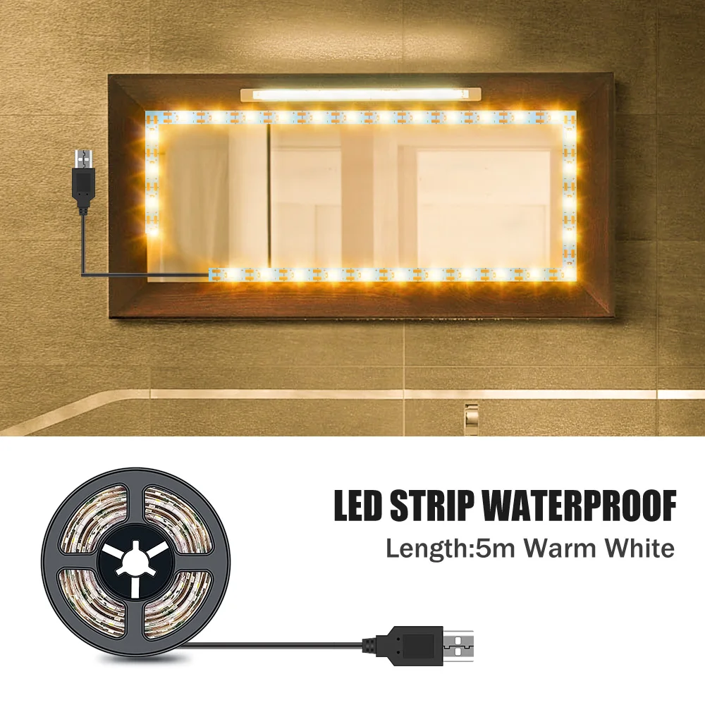 

Cosmetic Mirror Light Strip LED Dressing Table Wall Lamp USB Bathroom Makeup Vanity Mirrors Led Light Bulb For Home Decorative