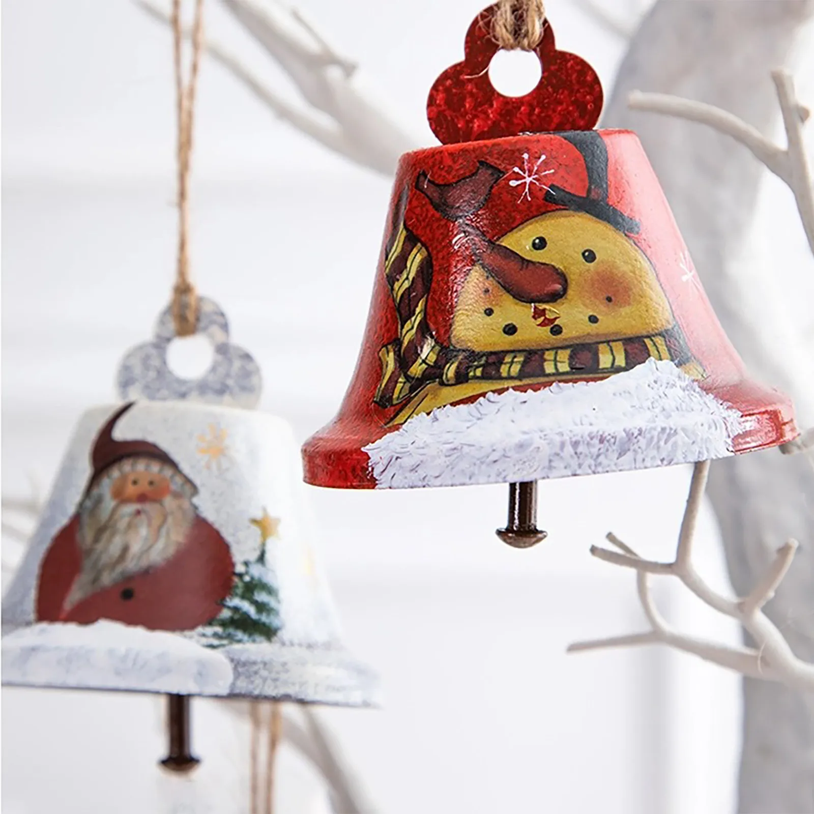 Окрашенный кованый железный колокольчик украшение для рождественской елки