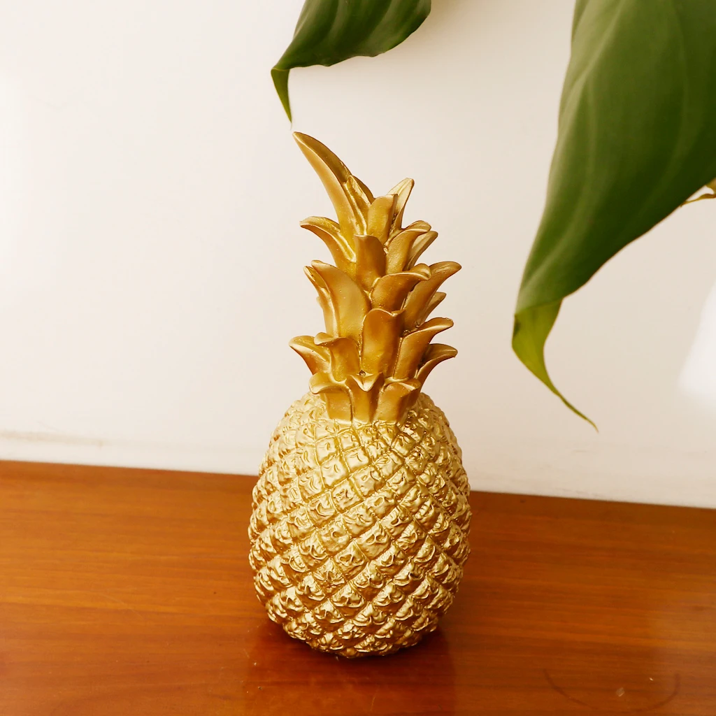

Creative Resin Pineapple Shaped Ornament Gift Home Desktop Living Room Decoration - Gold -L/S