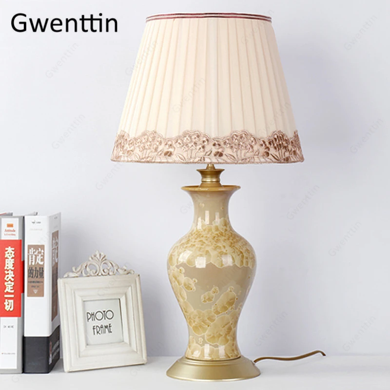 Керамические настольные лампы для гостиной прикроватный европейский домашний