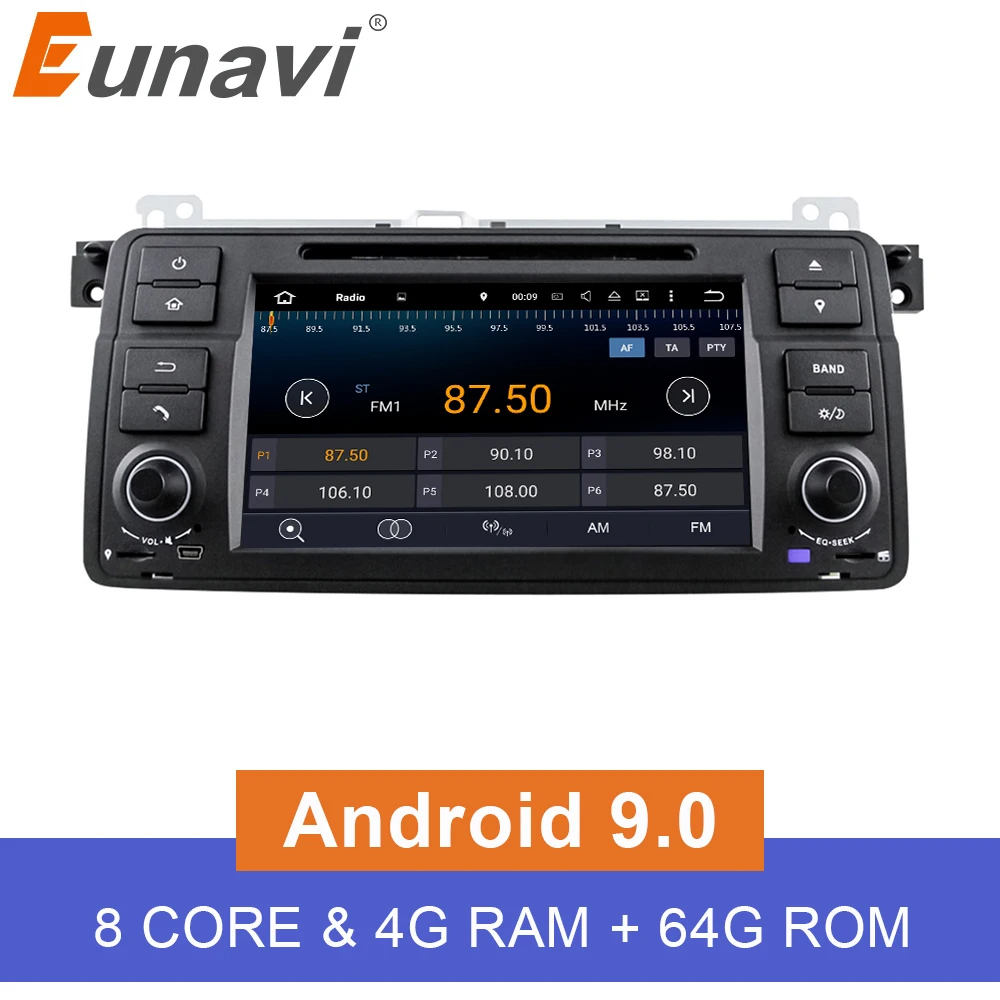 Eunavi HD Восьмиядерный Android 9 0 для BMW E46 M3 Rover 75 автомобильный DVD gps Wifi 4G Радио RDS CAN шина