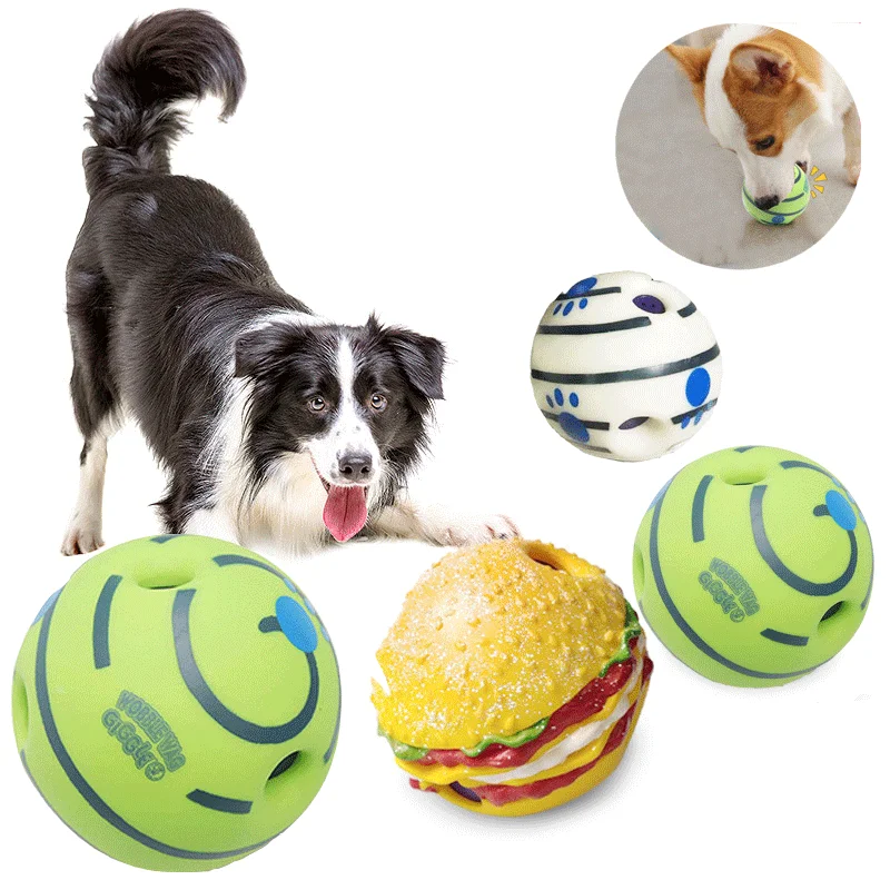 

Dog Toy Vocal Ball Sounds Ball Training For Small Large Dogs Silicon Jumping Toy Interactive Strong Rubber