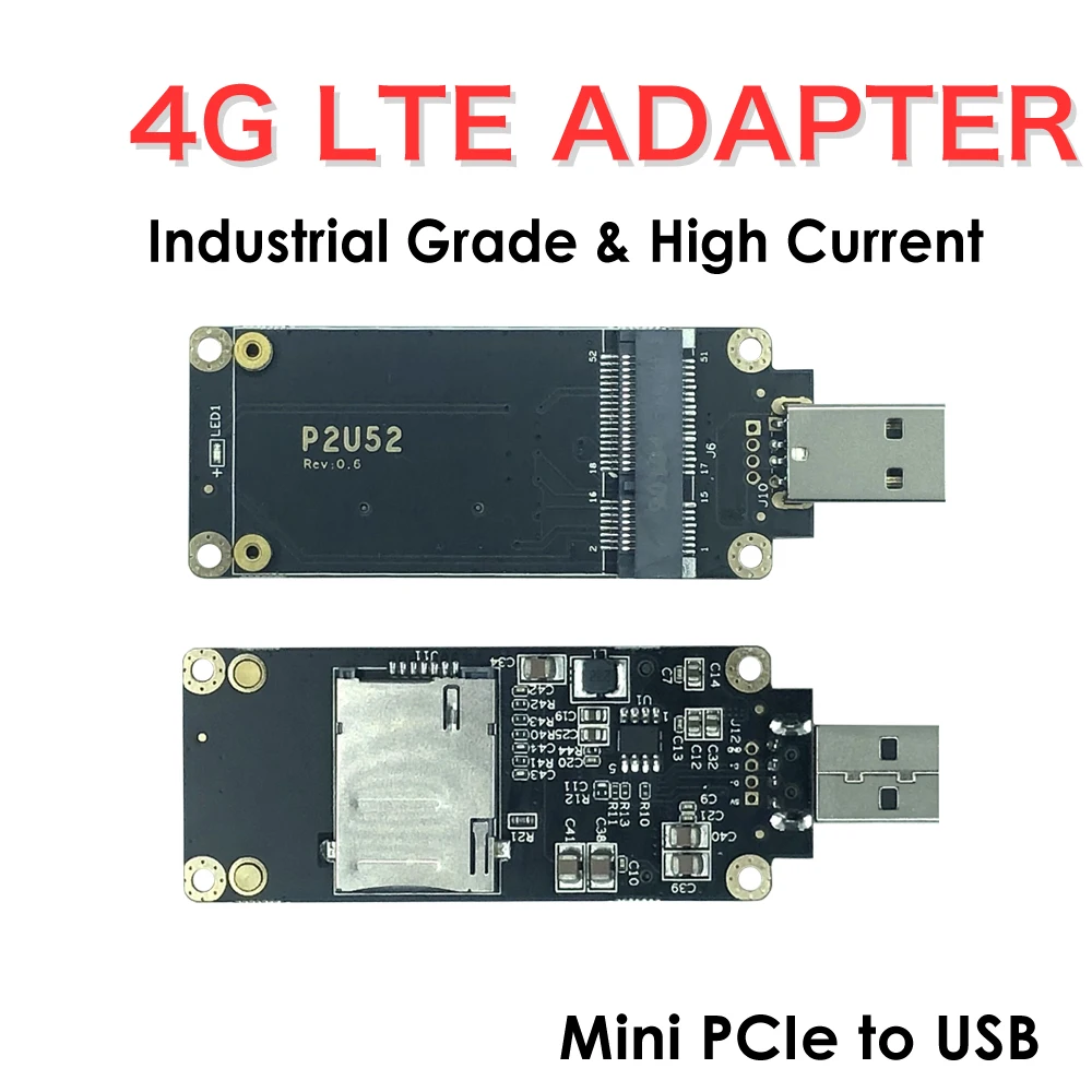 4G LTE промышленный мини PCIe к USB адаптеру со слотом для SIM карты WWAN/LTE 3G/4G