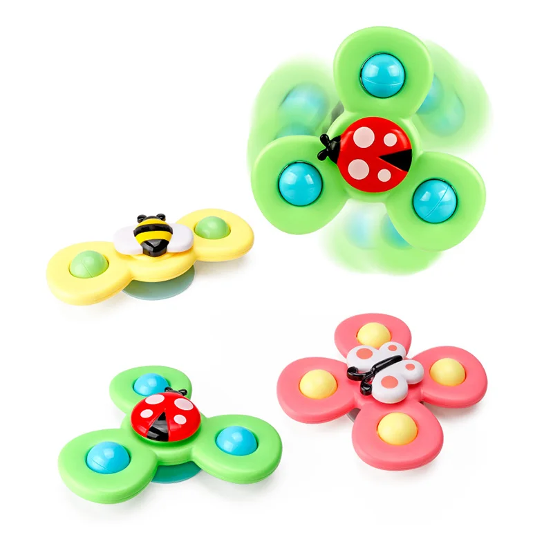 

Rattles 3pcs Cartoon Insect Baby For 0-12 Months Boys Girls ABS Fidget Spinner Gyro Toy Relief Stress Fingertip Toy For Kid Gift