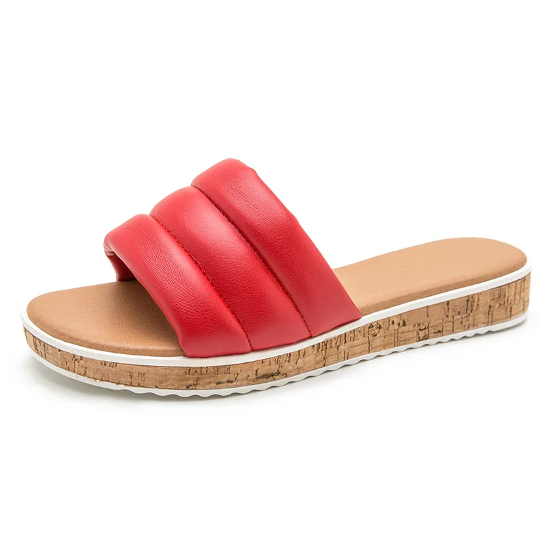 

House Slippers Platform Female Shoes Slides Rubber Flip Flops Low Summer Clogs Woman Big Size 2021 Flat Hawaiian Beach Basic Sil