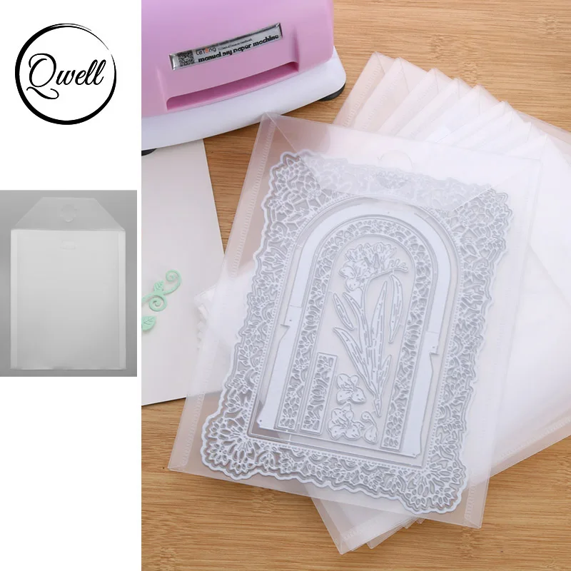 

QWELL Large Storage Pockets for Cutting Dies/Clear Stamps/Plastic Stencil 10 pcs/Lot