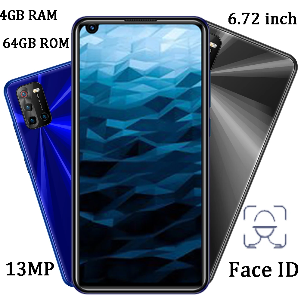

6.72" Mobile Phones Y8p 4G RAM+64G ROM 8MP+13MP Front/Back Camera Quad Core Face ID Global Smartphone Android Celulares Unlocked