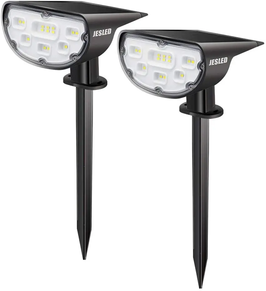 

2PCS Solar Landscape Spot Lights Outdoor Lighting Lawn Lamps Wall Light 14 LED Solar Powered Spotlights for Garden Wall Lights