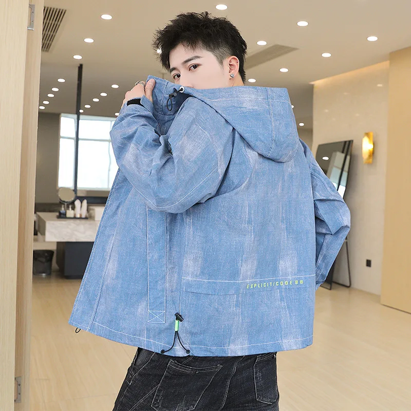 E-BAIHUI 2020 Новая Осенняя джинсовая куртка Для мужчин градиент Цвет Мода