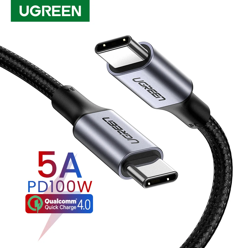 Ugreen usb type C-USB C кабель для samsung Galaxy S9 PD 60 Вт быстрое зарядное устройство кабель для Macbook поддержка Quick Charge4.0 USB шнур