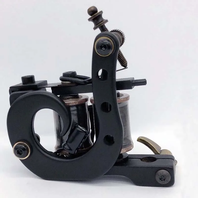 

Newest Cheap-Tattoo-Machines Handmade maquiagem Tattoo Machines Gun 10 Wrap Coils Cast Iron Machine For Liner caneta
