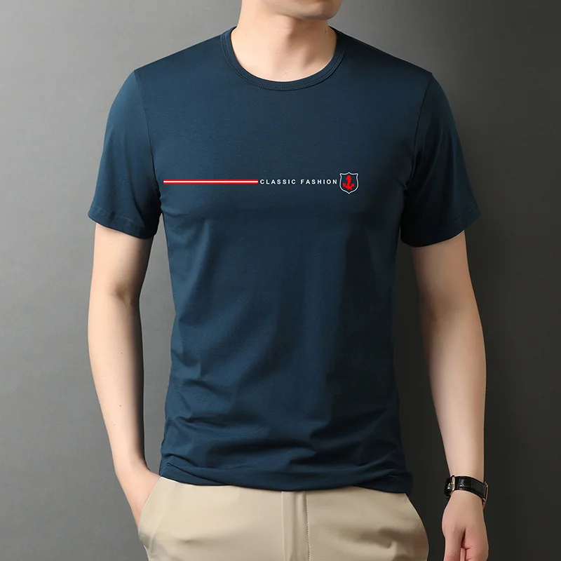 

2021 Summer New Brand Tops t Shirt Men Plain 95% Cotton 5% Spandex Designer Short Sleeve O Neck Casual Fashion Mens Clothes
