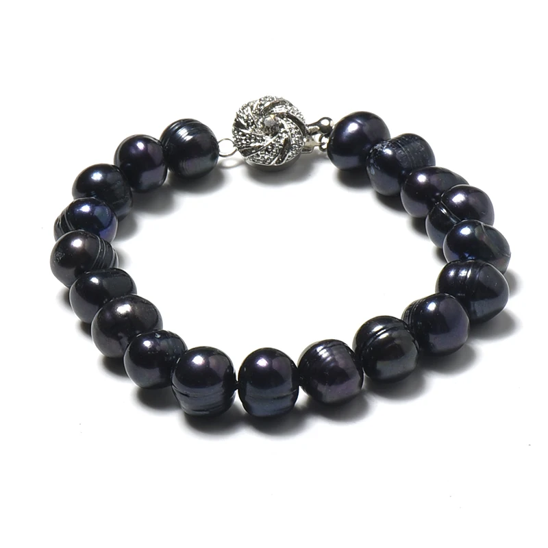 

Браслет из натурального черного жемчуга, 9-10 мм, 7,5 дюйма, H495