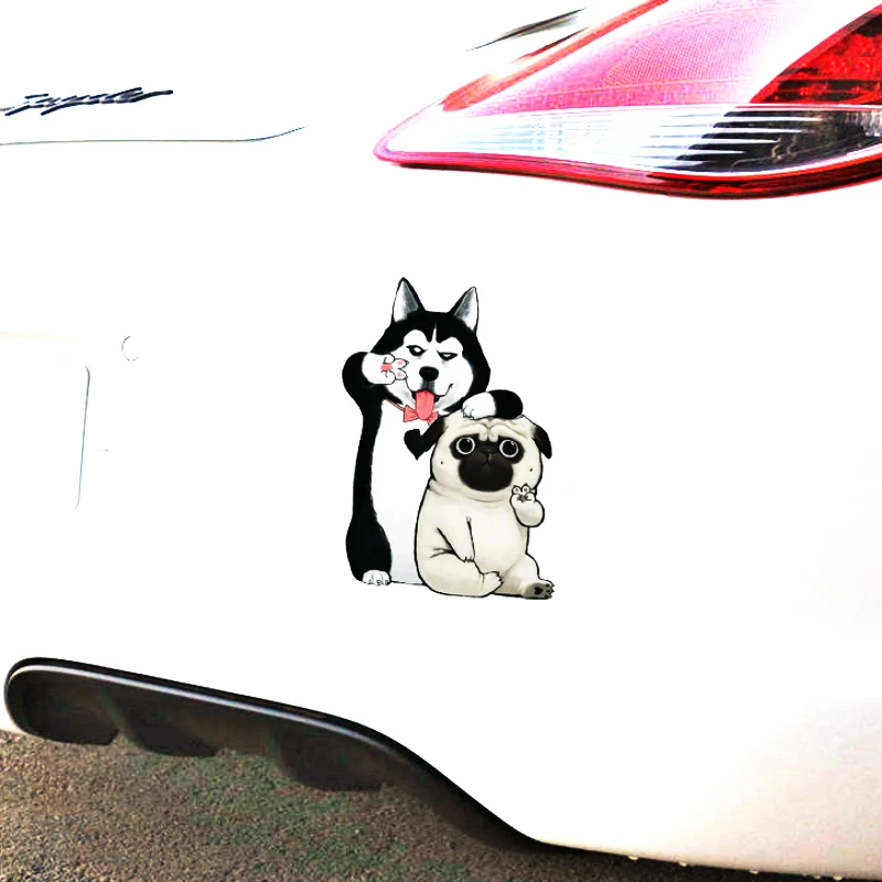 Забавные автомобильные наклейки домашний питомец Хаски задний корпус
