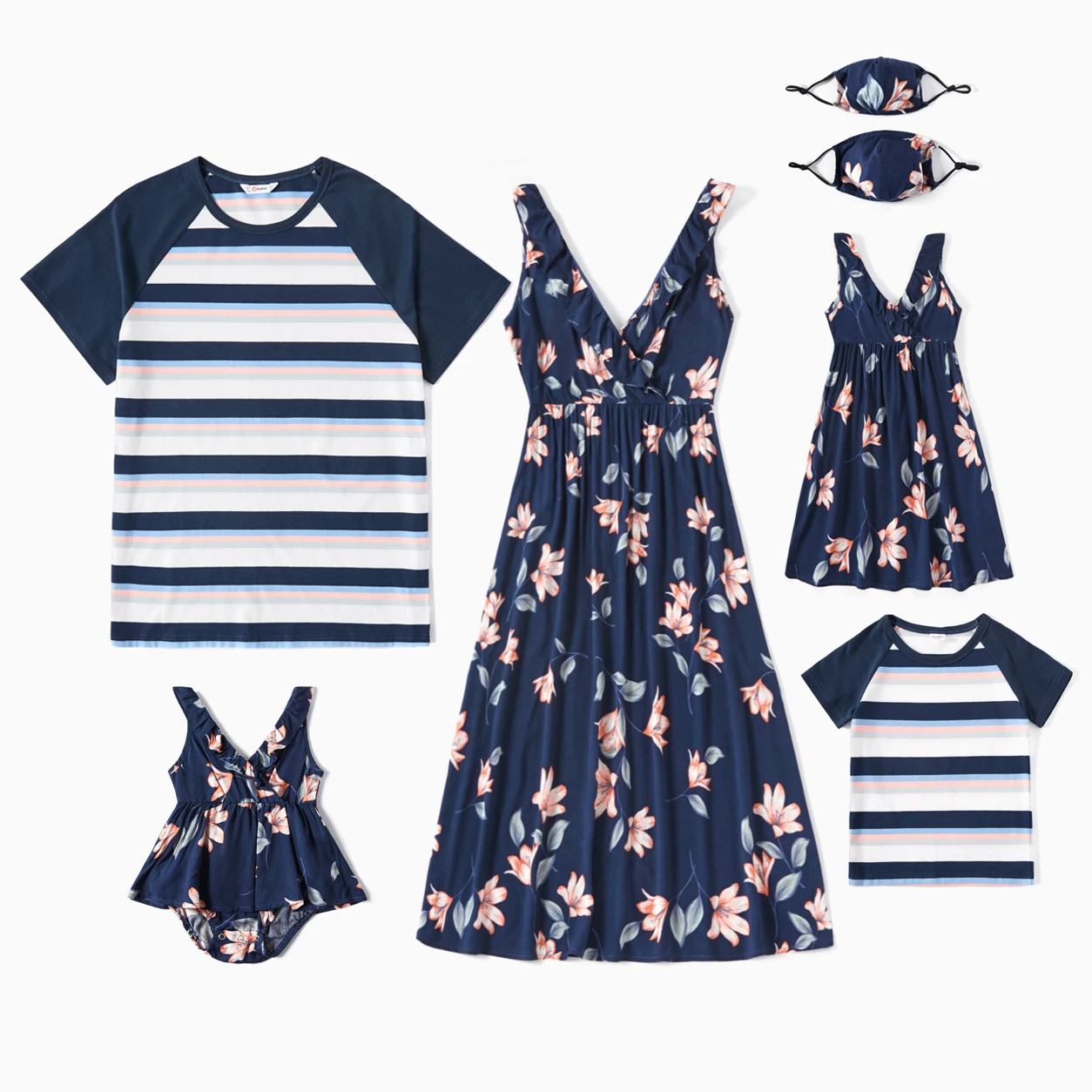 

PatPat Mosaic Floral Print and Stripe Family Matching Sets