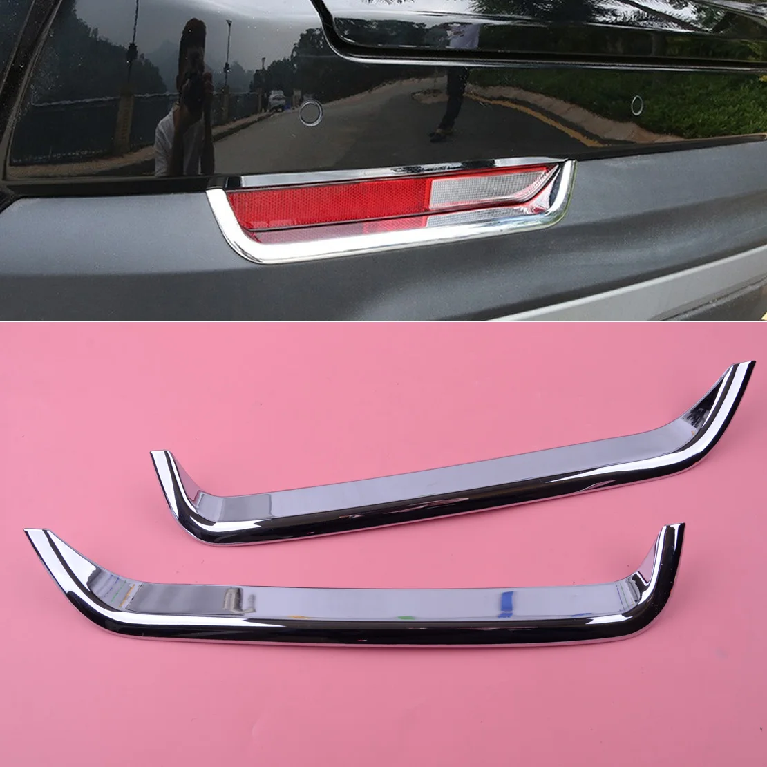 

2шт Серебряный пластиковый задний противотуманный фонарь лампа крышка для бровей отделка Литье подходит для Cadillac XT4 2018 2019