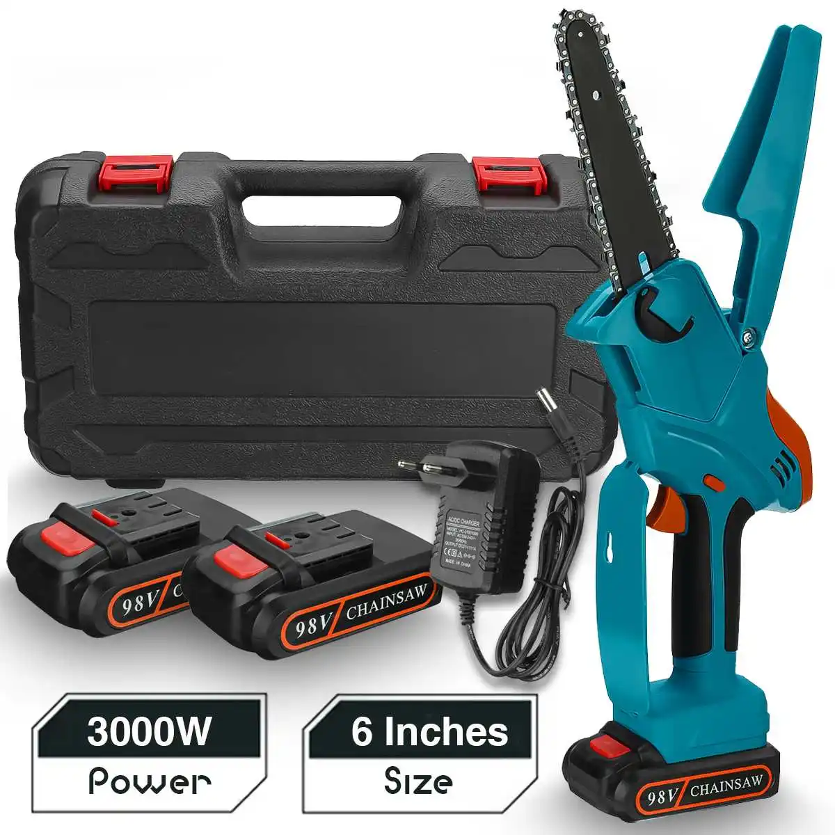 

Бесщеточная пила 98VF, 6-дюймовая Беспроводная Электрическая цепная мини-пила для обрезки сада, режущий инструмент для деревообработки