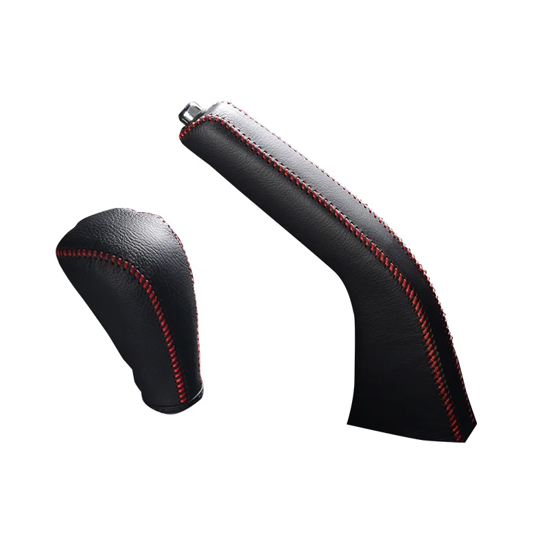 Car Hand seam Leather Gear Shift Knob Cover Brake Sleeve For Mitsubishi Outlander 20132014 2015 2016 2017 2018 2019 | Автомобили и