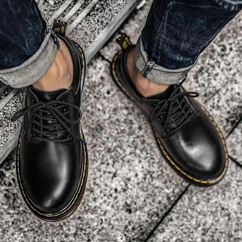 

Men Martins Leather shoes 2020 classic Fashion Winter Warm Snow shoes Dr. Motorcycle Ankle Boots Couple Unisex Doc boots 38-48