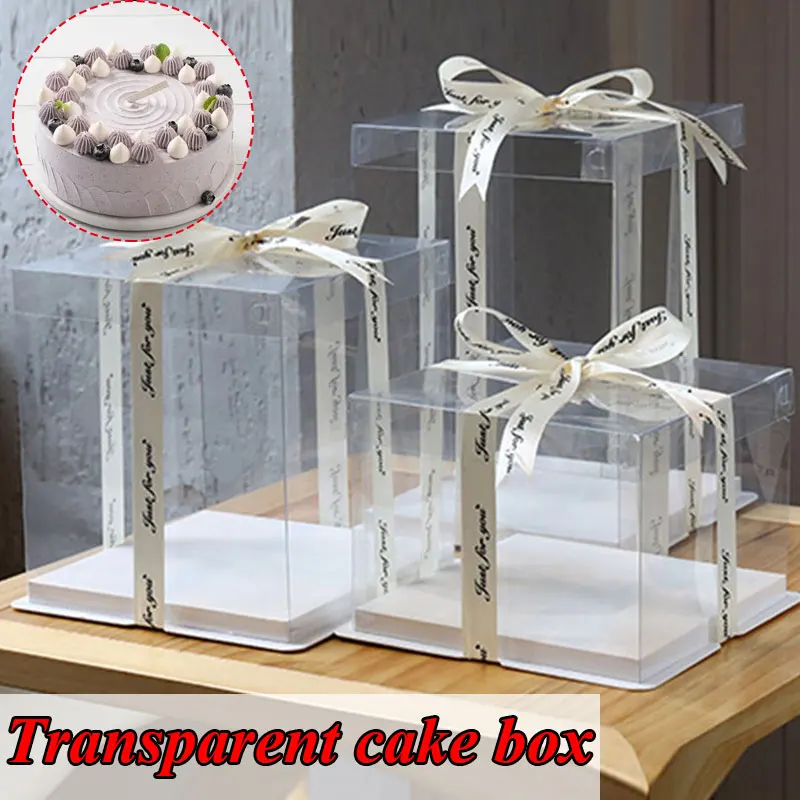 

1Pc Transparent Cake Box Plastic Birthday Cake Chocolate Candy Packaging Boxes Organizer Gift Case for Home Dessert Baking Shop