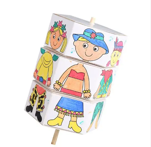 Необычные детские научные игрушки April Du бумажные вращающиеся куклы ручной работы