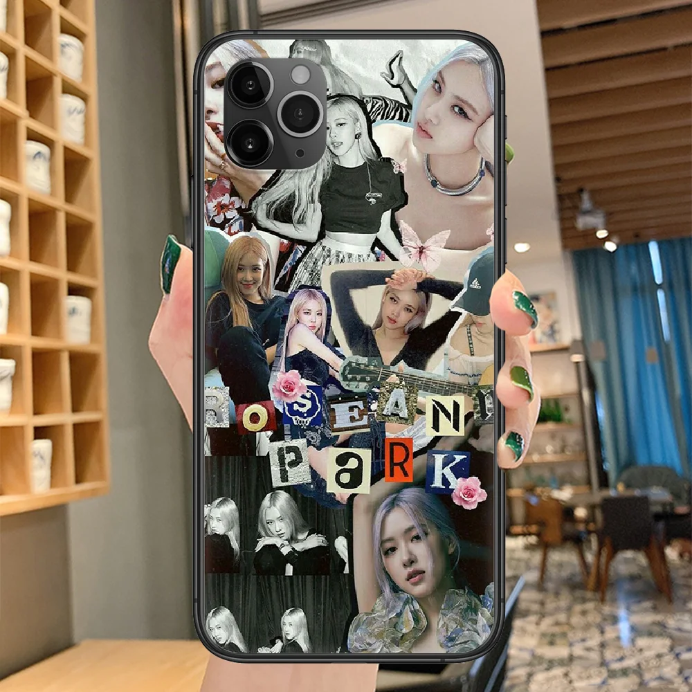 

BLACK Kpop PINK Phone Case Cover Hull For iphone 5 5s se 2 6 6s 7 8 12 mini plus X XS XR 11 PRO MAX black silicone coque